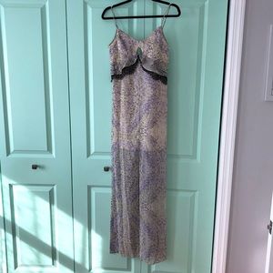BCBG Floral long sheer dress